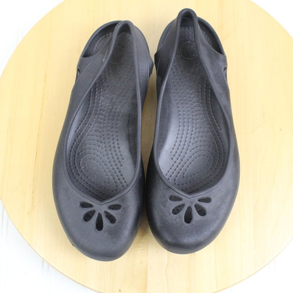 Crocs Black Taylor Slingback Ballet Flats Shoes Womens Size 8